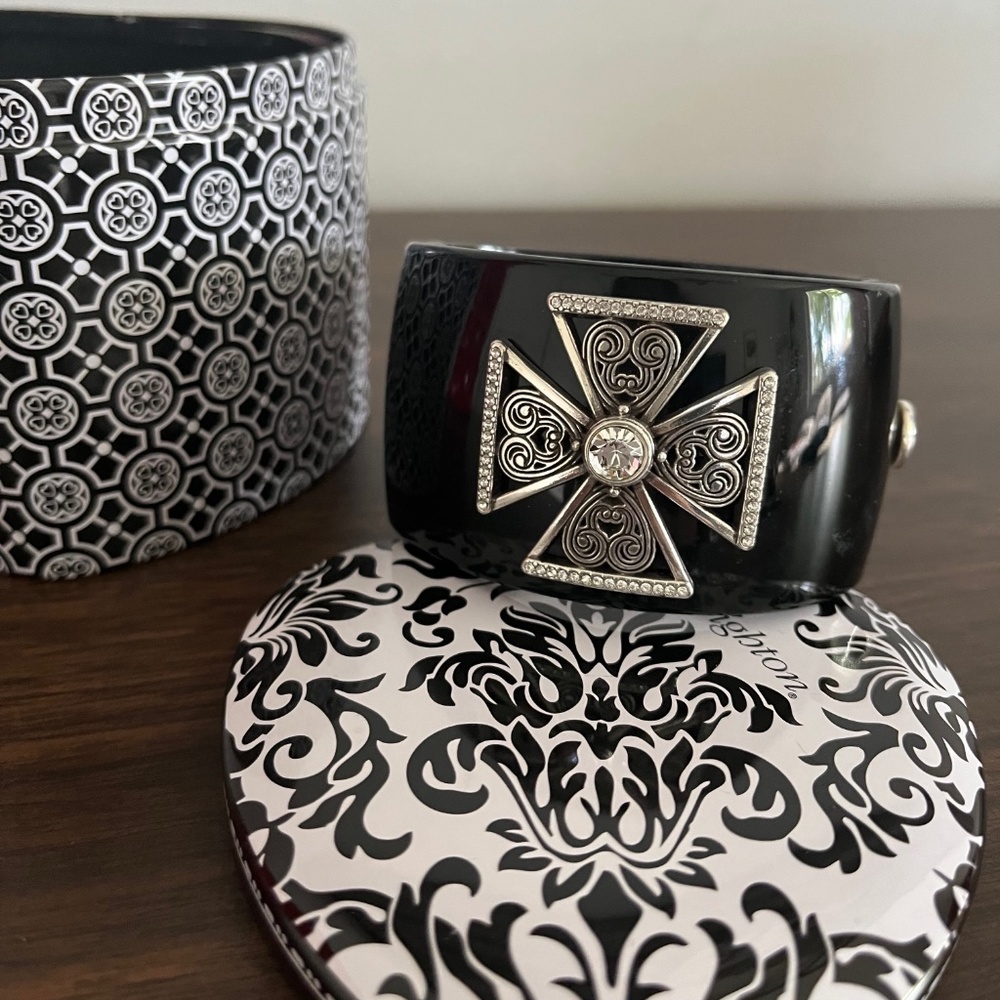 Brighton Black Cuff Bracelet - Magnetic Hinged